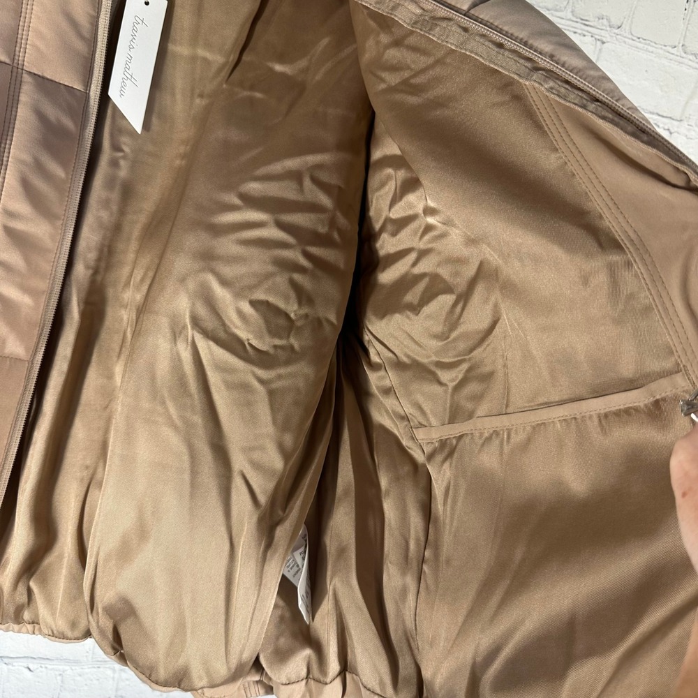 NEW TravisMathew Mont Blanc Puffer Jacket Natural Tan Padded Full Zip Women L - Picture 10 of 13